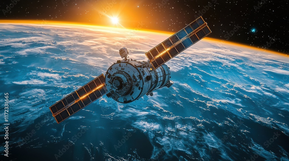 Poster Exploring the advanced facilities of a futuristic space station orbiting earth a glimpse into tomorrow's technology in outer space