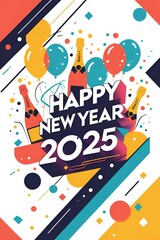Happy New Year 2025, Greeting Card