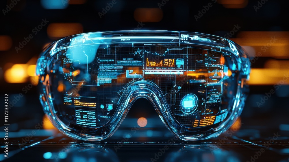 Aufkleber Exploring high-tech wearable devices augmented reality glasses in urban environments for enhanced user interaction