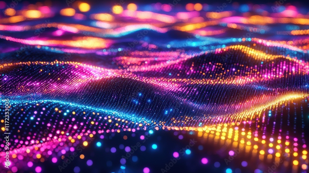 Poster Visualizing ai algorithms as glowing neural networks a creative exploration of data processing in digital art environments