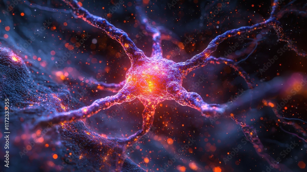 Leinwandbilder Visualizing ai algorithms as glowing neural networks a comprehensive exploration of digital art in scientific context