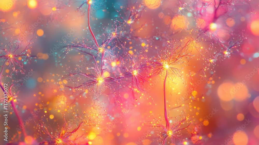 Fototapete Visualizing ai algorithms as glowing neural networks in digital art an immersive exploration of intelligent design
