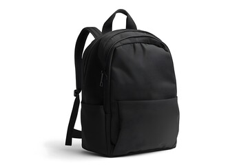 mockup black school backpack white background
