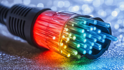 Obraz premium Fiber Optic Cable Close Up 