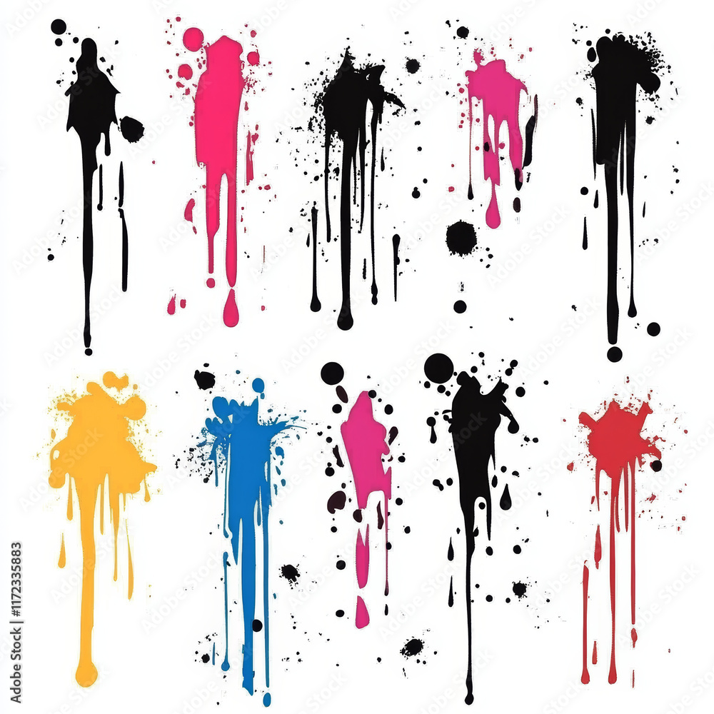 Aufkleber colorful paint splashes create dynamic and artistic display of creativity