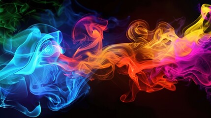 Obraz premium Color gradient with bright rich neon vivid glow like fire on hot metal, creating an eye-catching design for template use. Stunning visual effect achieved through the combination of colors and elements