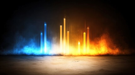 Colorful Soundwave Visualization with Dramatic Light Effects