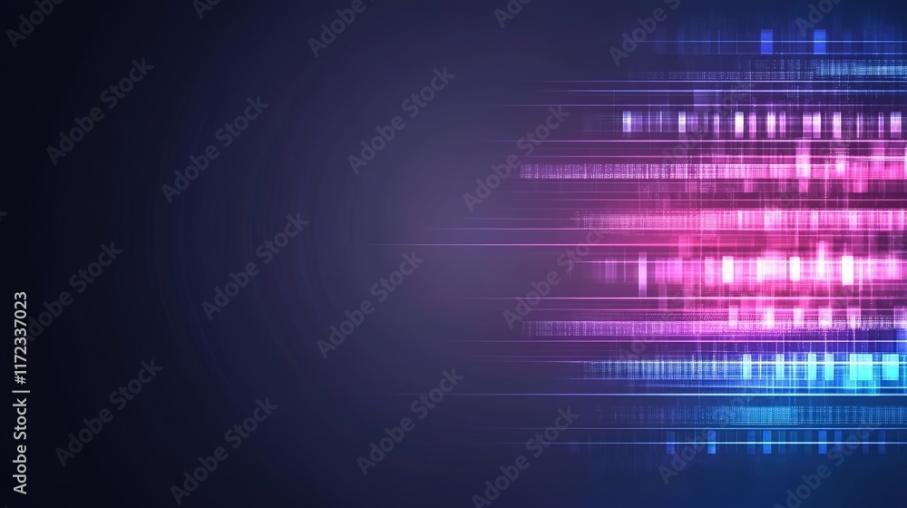 Poster abstract colorful light trails over dark background for design use