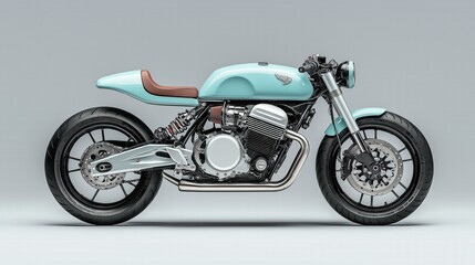 Obraz premium Sleek Modern Motorcycle in Turquoise