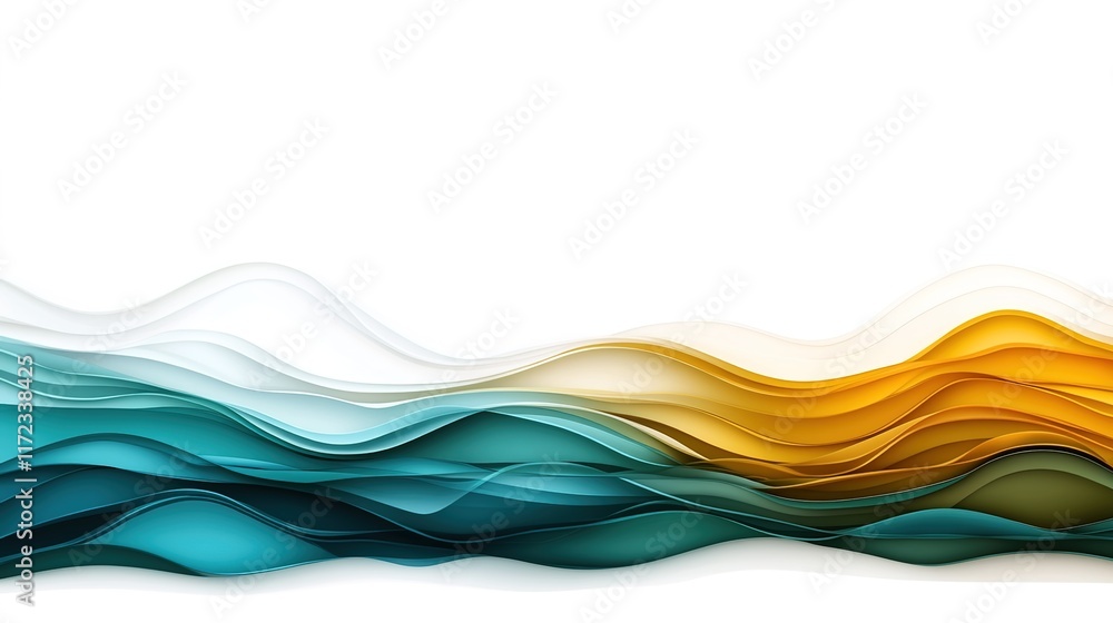 Poster Abstract Waves in Soft Colors Creating a Serene Background Design