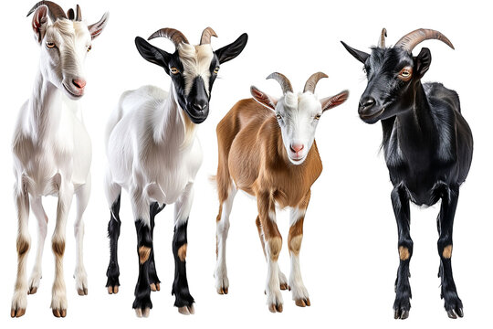 Close up on goats isolated
