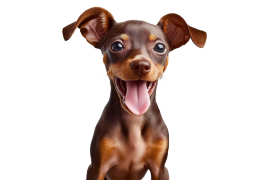 Miniature pinscher dog standing