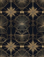 Elegant Gold Geometric Floral Pattern Design