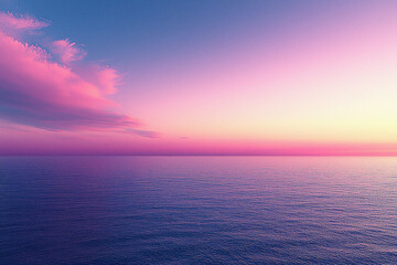 Naklejka premium Pink cloud over tranquil ocean at sunset. Background Colorful sky. Use Wallpaper