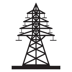 Print
Power tower silhouette Vector illustration Transmission tower icon set Isolated on white background
