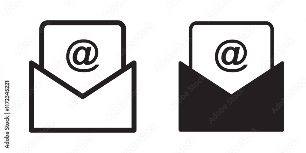 Poster print mail icon. email sign. envelope vector set. send message sign. received message. isolated mail
