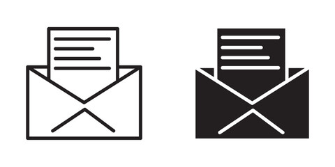Print email icon set. envelope mail icon vector illustration