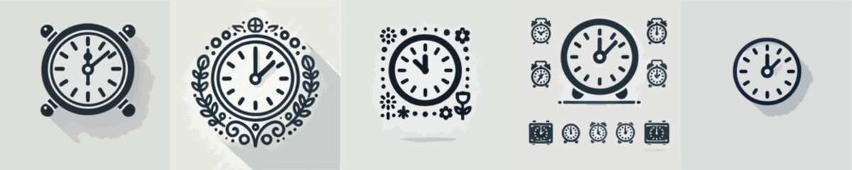 silhouette wall clock vector icon
