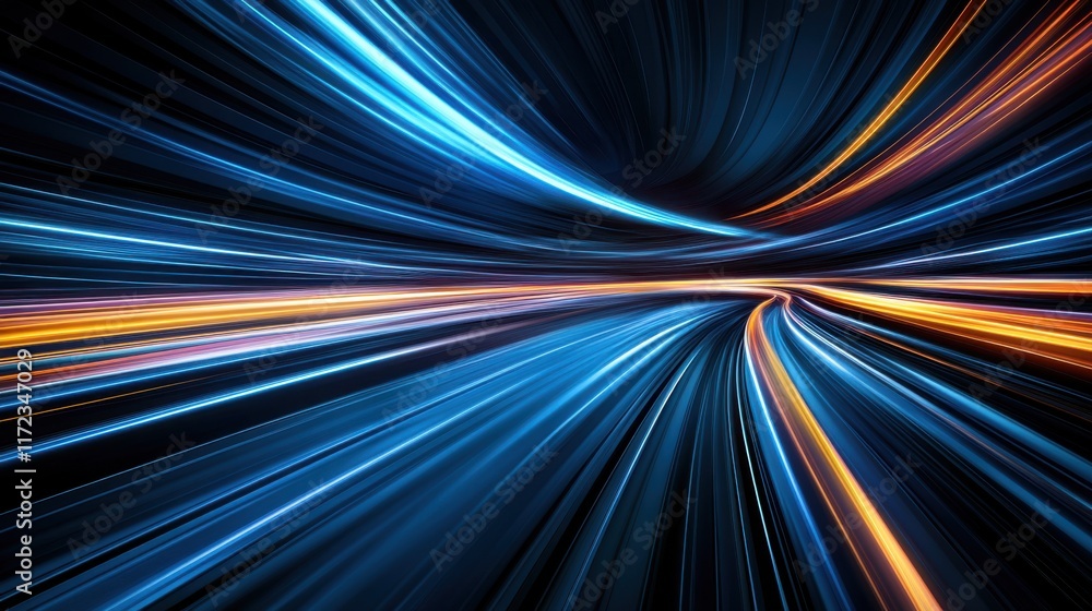 Aufkleber abstract digital light trails creating a dynamic and vibrant motion experience for futuristic backgr