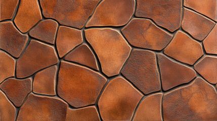 Textured Leather Surface with Irregular Shapes and Warm Tones