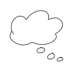 Chat balloon, black and white sticker, cute design element