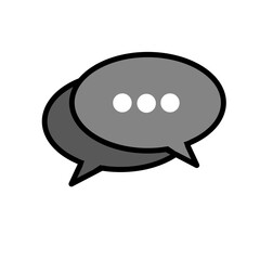 Chat balloon, black and white sticker, cute design element