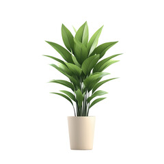 A vibrant green potted plant with broad leaves, showcasing lush foliage and a simple white pot, ideal for home decor.
