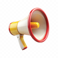 3D Rendering Megaphone isolated on white background.