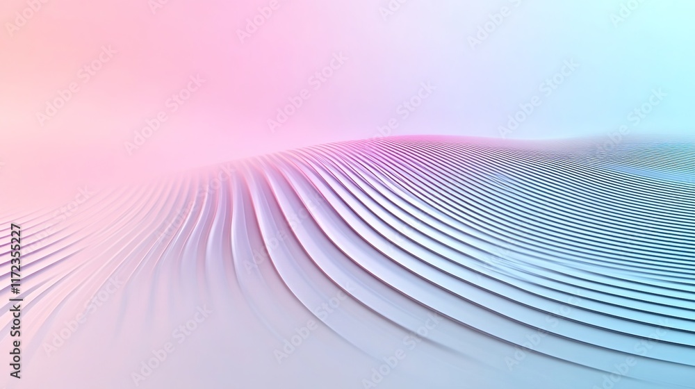 Poster soft abstract waves in pastel colors with gentle gradient effect