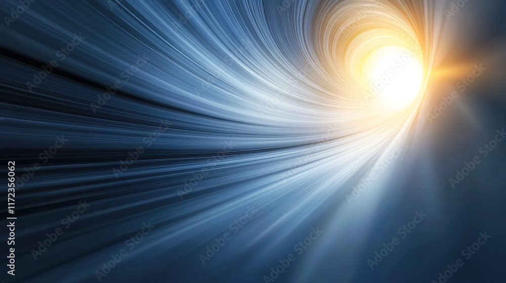 Poster abstract light tunnel with rays of energy and dynamic motion