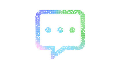 Icon comment dots is made up of LED square shapes. There are bright diodes and there are black dead diodes