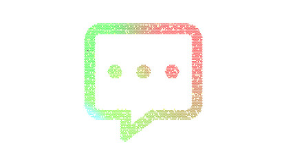 Icon comment dots is made up of LED square shapes. There are bright diodes and there are black dead diodes