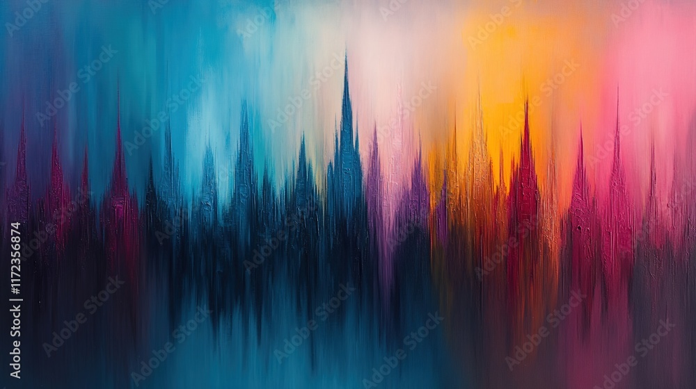 Poster abstract layers of color with unique textures and vibrant tones
