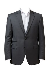 man in a suit without head isolated on white background
