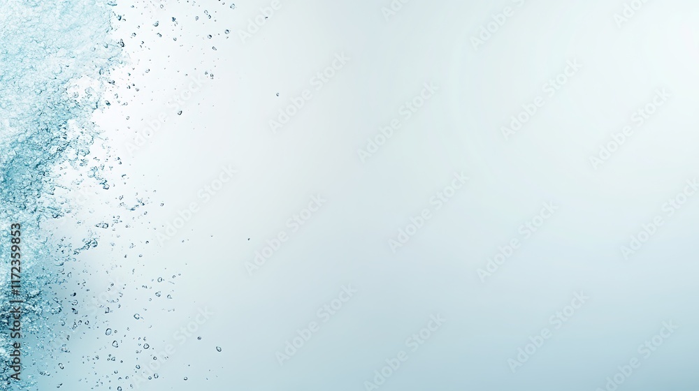 Poster water splash on soft gradient background for creative projects