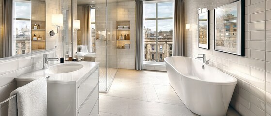 Elegant bathroom design urban apartment interior photography modern style bright atmosphere home improvement ideas