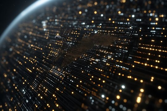 Global network data flow, digital earth.