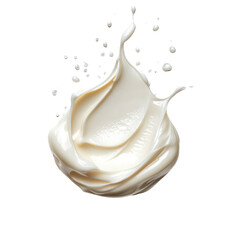 Realistic Dollop of White Cream on PNG Background