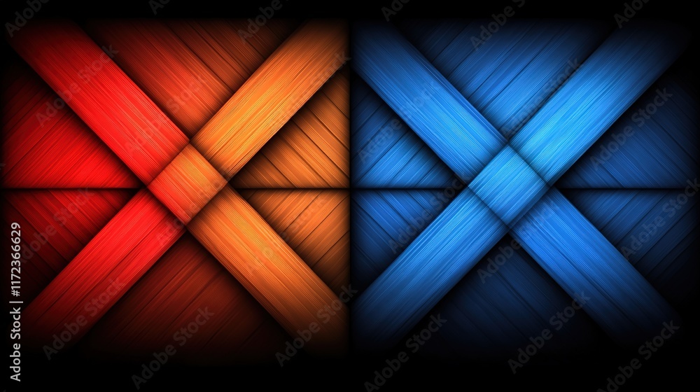 Poster vibrant abstract background with red and blue textured patterns