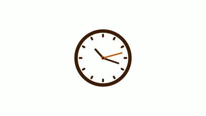 brown dark counting down clock on white background