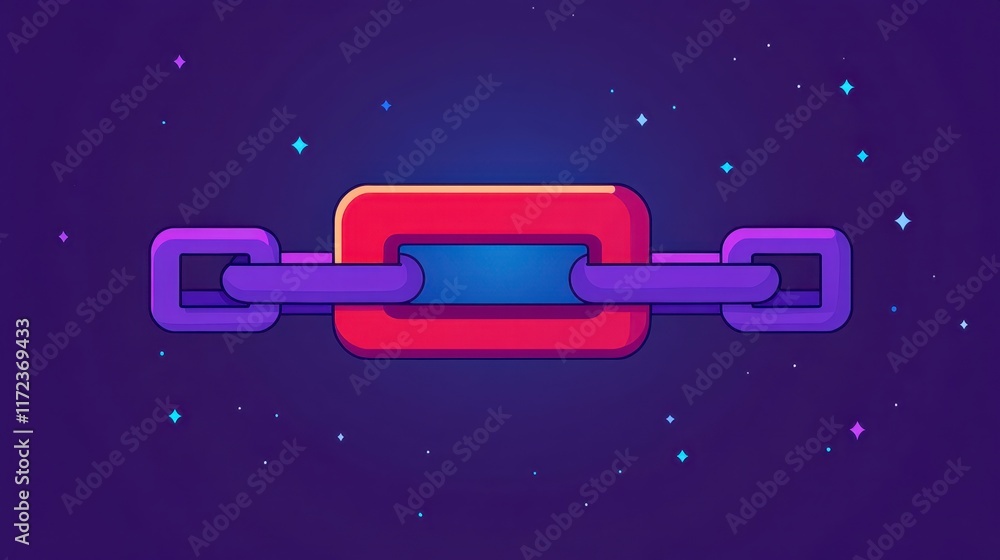 Poster abstract linked chain illustration connection network technology concept design