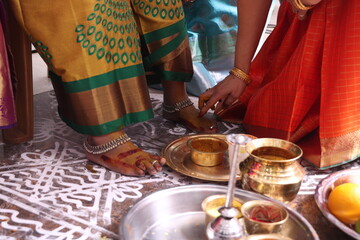 seemantham - baby shower function in south indian style