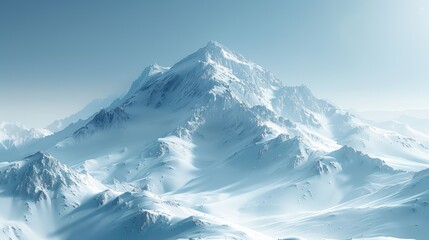 Obraz premium Majestic Snowy Mountain Peak Winter Landscape 8K Ultra HD