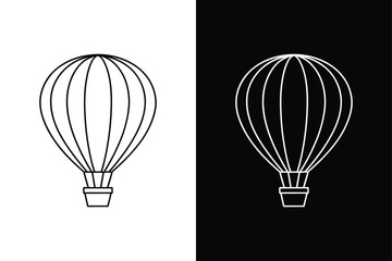 Hot Air Balloon Silhouette Vector. Simple and Elegant Air Travel Symbols