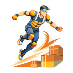 Action hero illustration in flat style 

