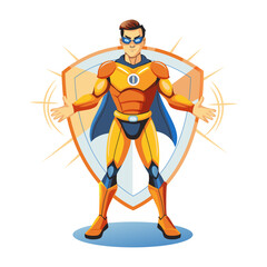 Super defender character illustration in flat style 

