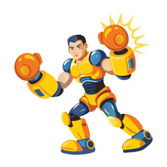 Power punch character illustration in flat style 

