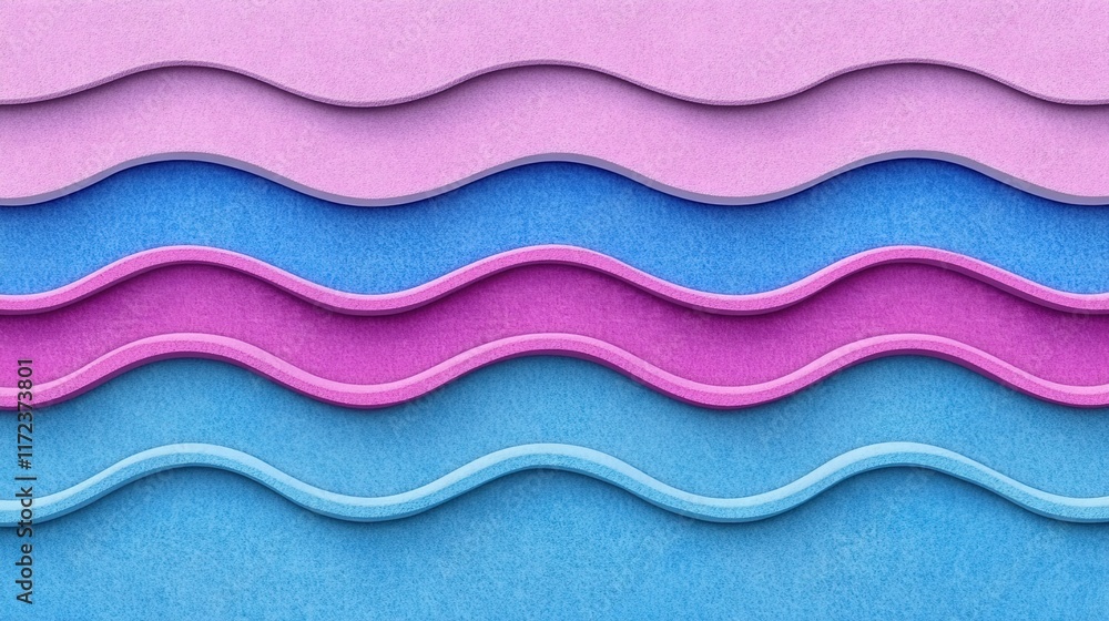 Poster abstract colorful waves pattern in pink and blue for background design