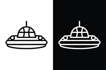 Fototapeta premium Glide Over Water. Simplistic Hovercraft Outline Icons for Design Projects