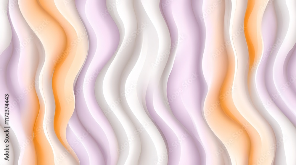Poster abstract wave pattern in soft pastel colors with flowing lines